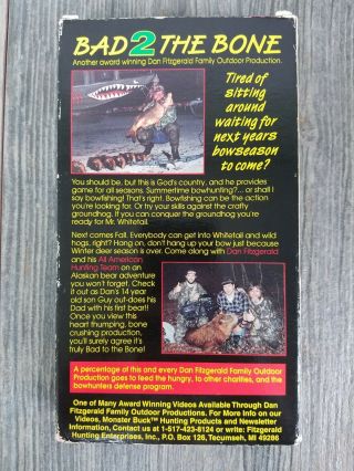 BAD 2 THE BONE Dan Fitzgerald Deer Bow Hunting MUZZY Video VHS RARE 2