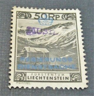 Nystamps Liechtenstein Stamp O6 H $80 Rare " Muster " Ovpt