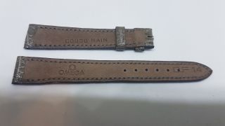RARE NOS 60 ' S OMEGA GREY LEATHER WATCH BAND STRAP 14 MM (WITHOUT BUCKLE) 3