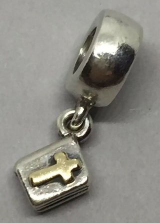 Pandora Silver And 14k Gold Bible Charm Very Rare Retired