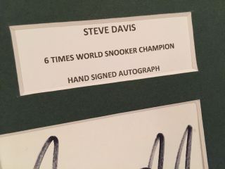 RARE Steve Davis Snooker Signed Photo Display,  AUTOGRAPH WORLD CHAMPION 3