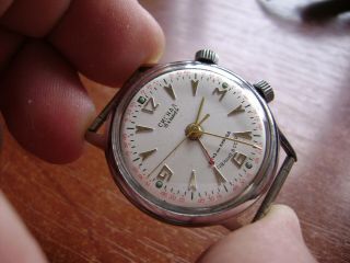 Rare Soviet/USSR men ' s wrist watch - POLJOT SIGNAL/ALARM 18 JEWELS 3