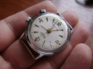 Rare Soviet/USSR men ' s wrist watch - POLJOT SIGNAL/ALARM 18 JEWELS 4