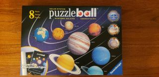 Rare 2007 Ravensburger Puzzleball Educational 3d Solar System Puzzle With Poster