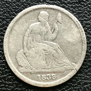 1838 O Seated Liberty Dime 10c Rare Date Better Grade 13331