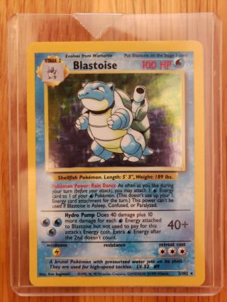 Blastoise Rare Holo Pokemon Card 2/102 Base Set Holofoil Nm