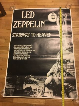 Extremely Rare Led Zeppelin (stairway To Heaven) Sub Way Poster 54”x38”