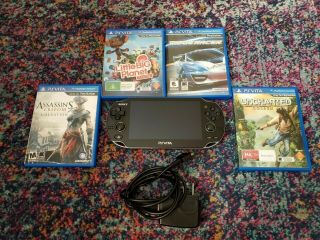 Sony Playstation Ps Vita 1000 3g/wi - Fi Bundle W 4 Games (3.  60 Version Rare)