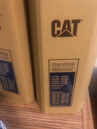 Cat 420d Servicr Manuals,  Volume 1,  2,  Complete Rare Oem