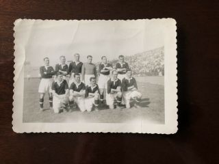 Manchester United Team Photo (us Tour1952) Rare