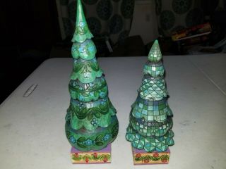 Jim Shore O Tannenbaum 4008112 Christmas Trees 2 Of 3 Trees Rare 4008112