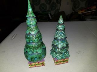 Jim Shore O Tannenbaum 4008112 Christmas Trees 2 of 3 Trees RARE 4008112 2
