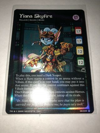 Ylana Skyfire Faerie Neopets Tcg Travels In Neopia Rare 38/200 Holo Foil