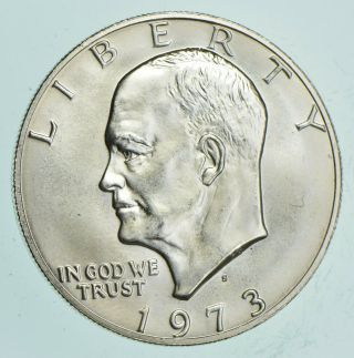 Specially Minted S Mark - 1973 - S - 40 Eisenhower Silver Dollar - Rare 510