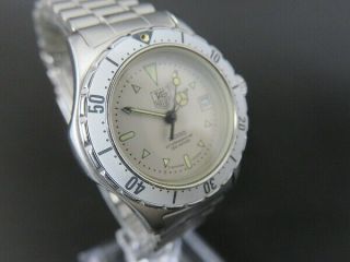 Rare Tag Heuer 2000 Professional 972.  008 Quartz Watch Date St.  Steel [6221]