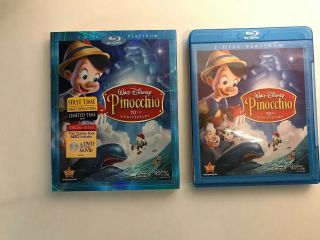 Pinocchio (blu - Ray/dvd,  2009,  3 - Disc Set,  70th Anniversary Platinum Edition) Rare
