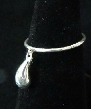 Tiffany & Co.  Elsa Peretti Teardrop Dangle Ring Sz 7 Rare Sterling 2