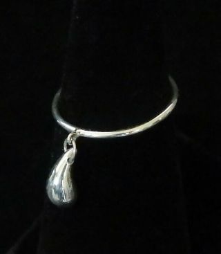 Tiffany & Co.  Elsa Peretti Teardrop Dangle Ring Sz 7 Rare Sterling 3