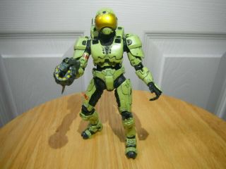 Mcfarlane Halo 3 Action Figure Light Green Spartan Security W Blaster Rare