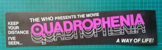Rare Vintage The Who 1979 Quadrophenia Movie Bumper Sticker
