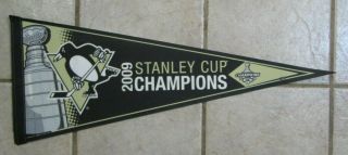 Rare 2009 Pittsburgh Penguins Stanley Cup Champions Full Size Felt Pennant