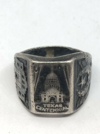 Rare 1936 Texas Centennial Sterling Silver Ring Unisex - - Size 6 Vintage