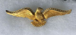 Geno American Eagle Rare Vintage Gold Tone Pin Brooch Signed