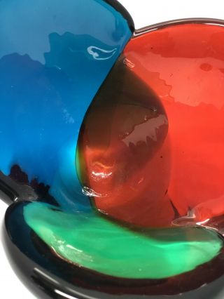 Rare Blenko Tri - Color Art Glass Bowl 5831,  produced Only In 1958 6