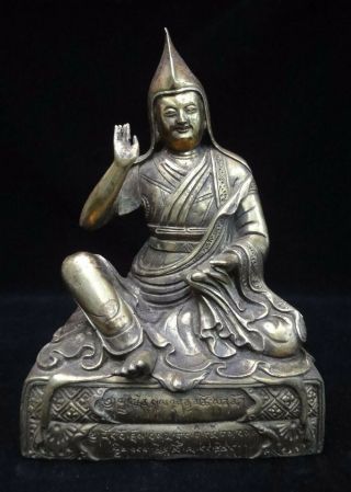 Very Large Rare Old Chinese Tibetan Bronze Buddha Seated Statue Sculpture