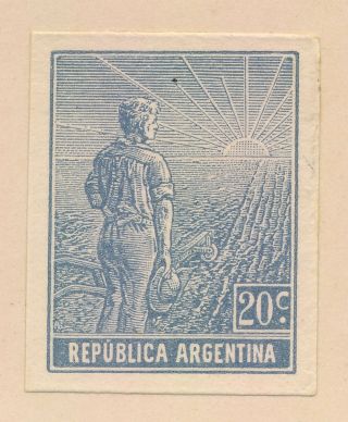RARE ARGENTINA STAMPS 1912 Sc 197/204 REAPER IMPERF PROOFS TO 20p,  VF 3