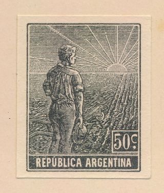 RARE ARGENTINA STAMPS 1912 Sc 197/204 REAPER IMPERF PROOFS TO 20p,  VF 6