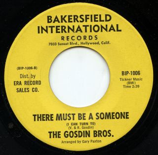 Rare Country 45 - The Gosdin Bros.  - There Must Be A Someone - M -