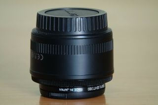 Canon Ef 50mm F/1.  8 Af Lens (0570c002) With Hoya Filter,  Hood,  Rarely