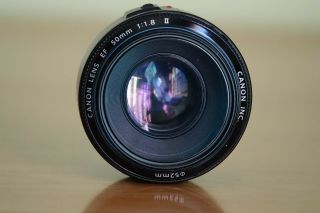 Canon EF 50mm f/1.  8 AF Lens (0570C002) with Hoya filter,  hood,  rarely 2