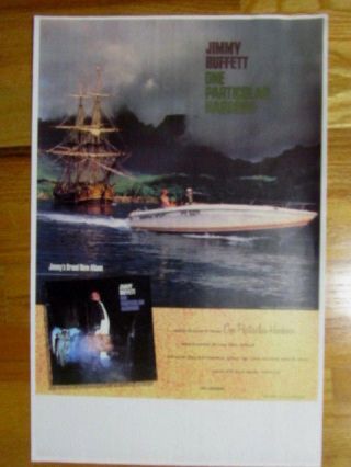 Jimmy Buffett 1983 Mca Records - One Particular Harbor Introduction Poster - Rare