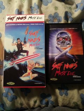 Surf Nazis Must Die Big Box Vhs Troma Only 250 Made Rare Oop Hard To Find Horror