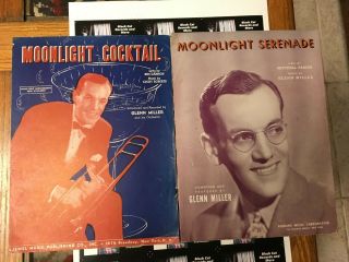 Glenn Miller Rare Vintage Moonlight Serenade 1939 Sheet Music,  Cocktail 1941