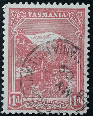 Rare 1909 Tasmania Australia 1d Red Pictorial Stamp - Guildford Junction Cd