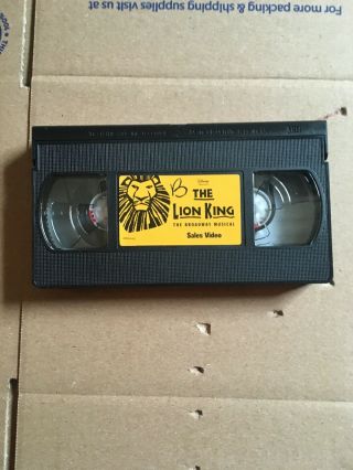 The Lion King - The Broadway Musical Sales Video Vhs Rare