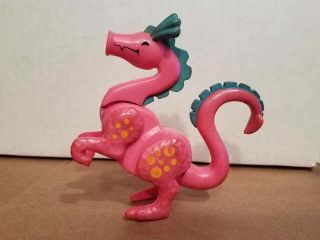 Vintage Fisher Price Little People Rare Pink Dragon 993 Missing 1 Ear [look]
