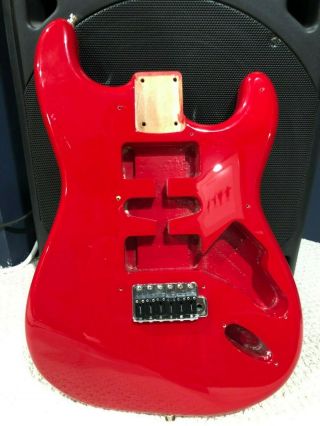 1986 Fender F Series Stratocaster Electric Guitar Body Red Rare Mij Great