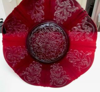 American Sweetheart Rare Ruby Red 12 " Salver Platter Plate 1930 