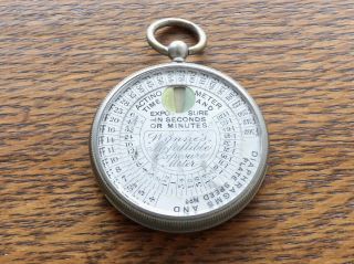 Rare Wynnes Infallible Exposure Meter,  A Pocket Watch Style Actinometer,  C1898.
