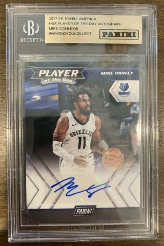 2017 - 18 Panini Mike Conley Player Of The Day Memphis Grizzlies Auto /5 - Rare