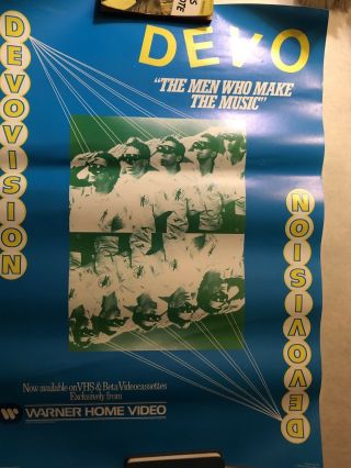 Rare 1981 Devo Men Who Make Devovision Poster Vhs Beta Warner Home Video Promo
