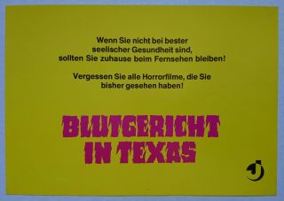 TEXAS CHAINSAW MASSACRE (1974) Rare German LCs Leatherface 2