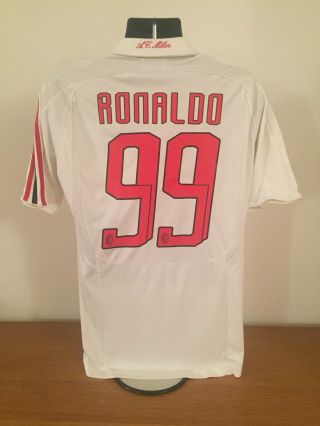 Ac Milan Away Shirt 2007/08 Ronaldo 99 Medium Vintage Rare
