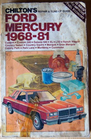 Vintage Chiltons 1968 - 81 Ford Mercury Repair & Tune Up Guide Rare 6842