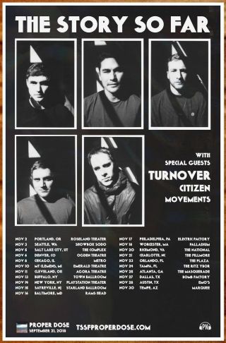 The Story So Far Proper Dose Tour 2018 Ltd Ed Rare Poster,  Punk Poster