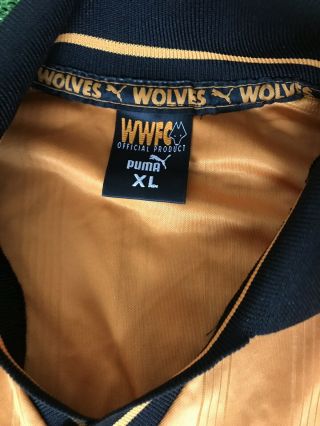 RARE Wolverhampton Wanderers Wolves ⚽️1998/00 Puma Home Shirt Size XL Mens 3